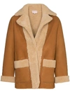 DUO graphic print sheepskin jacket,PF19402-15