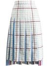 THOM BROWNE GUN CLUB OVERCHECK COMBO PLEAT SKIRT