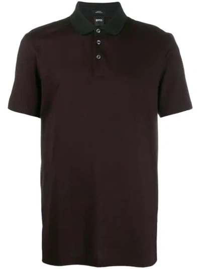 Hugo Boss Short Sleeve Polo Shirt In Red