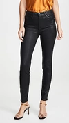 Good American Good Legs Coated Mid Rise Ankle Skinny Jeans In K001 In Black