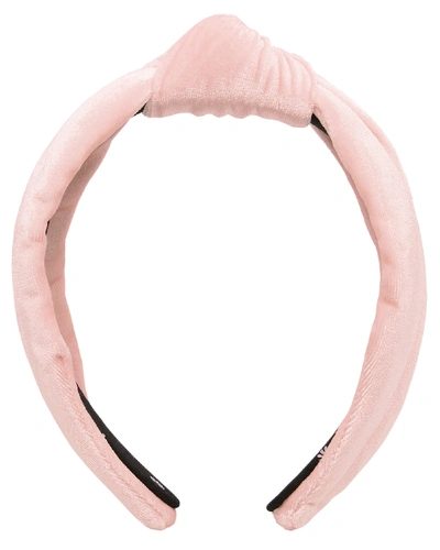 Lele Sadoughi Pink Velvet Knotted Headband
