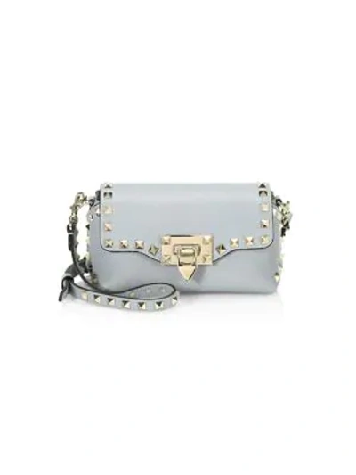 Valentino Garavani Mini Rockstud Leather Crossbody Bag In Grey