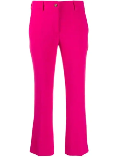 Alberto Biani Cropped Flared Trousers In Pink