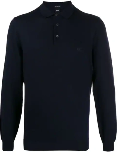 Hugo Boss Colour Block Polo Shirt In Blue