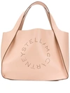 Stella Mccartney Perforated Logo Tote In Neutrals