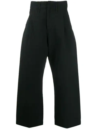 Craig Green Wide Leg Cropped Trousers In Black