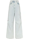OFF-WHITE OVERSIZED TOMBOY BLEACH-WASH JEANS