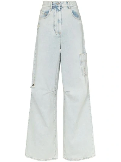 Off-white Oversize Tomboy Pants Bleach White In Blue