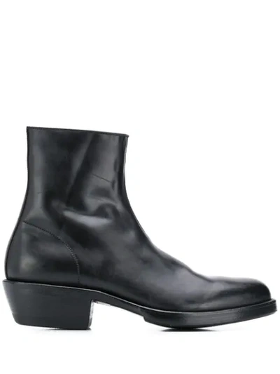 Premiata Low Heel Ankle Boots In Black