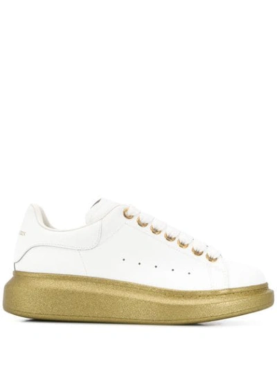 Alexander Mcqueen Glitter Sole Low Sneakers In White