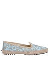 TOD'S TOD'S WOMAN LOAFERS SKY BLUE SIZE 7 TEXTILE FIBERS,11744863PA 9