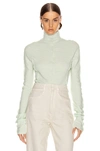 JIL SANDER HIGH NECK LONG SLEEVE TOP,JILS-WS13