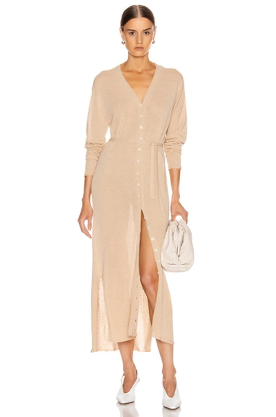 Lemaire Cardigan Dress In Neutral In Ginger Beige