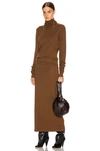 LEMAIRE LEMAIRE LONG TURTLENECK DRESS IN DARK EARTH,LEMF-WD2