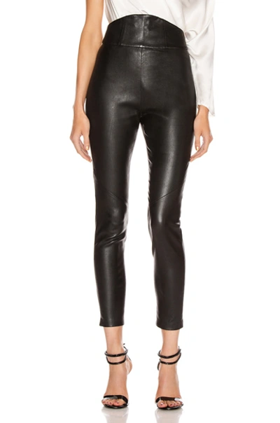 Michelle Mason Corset Leather Trouser In Black