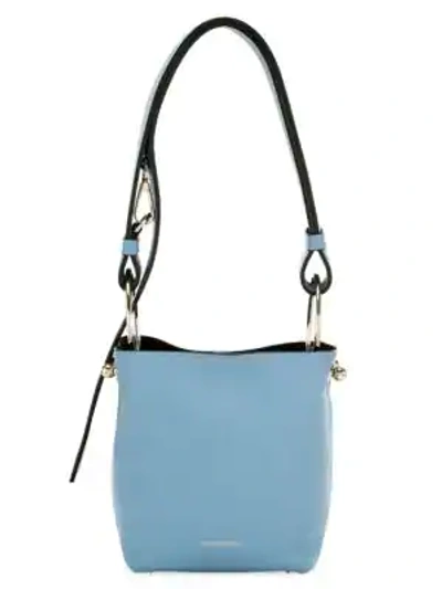 Strathberry Midi Lana Tricolor Leather Bucket Bag In Alice Blue