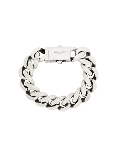 Saint Laurent Curb Chain Bracelet In 银色