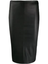 ARMA LEATHER LOOK PENCIL SKIRT