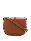 Apc A.p.c. Betty Crossbody Bag In Brown Leather With Logo Woman In Brown