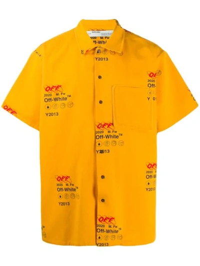 Off-white Industrial Printed Cotton Canvas Shirt In Yellow