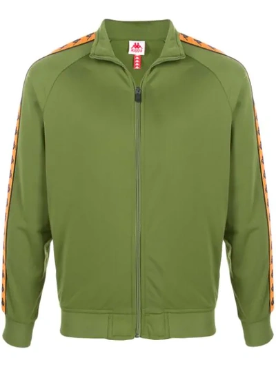 Kappa Logo Tape Sport Jacket In F62 Green-orange