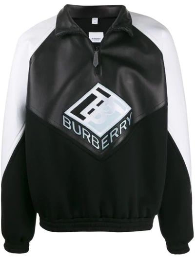 Burberry Embroidered Motif Sweatshirt In Black
