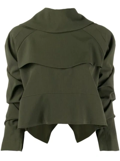 A.w.a.k.e. Ruched Sweatshirt In Green