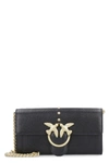 PINKO HOUSTON LEATHER CLUTCH WITH STRAP,11066404