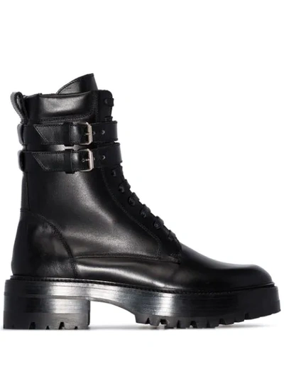 Amiri Double-buckle Combat Boots In Black