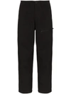 Yohji Yamamoto Cropped Straight-leg Trousers In Black