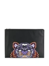 KENZO TIGER EMBROIDERED CLUTCH