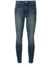 Mother The Looker Ankle Fray Jeans In Blue
