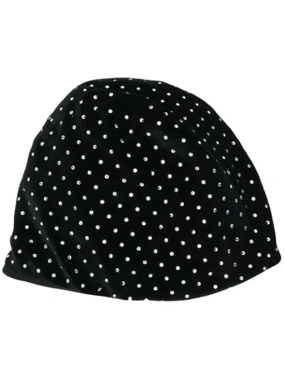 Saint Laurent Crystal-embellished Hat In Black