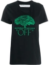 OFF-WHITE TREE EMBROIDERY T-SHIRT