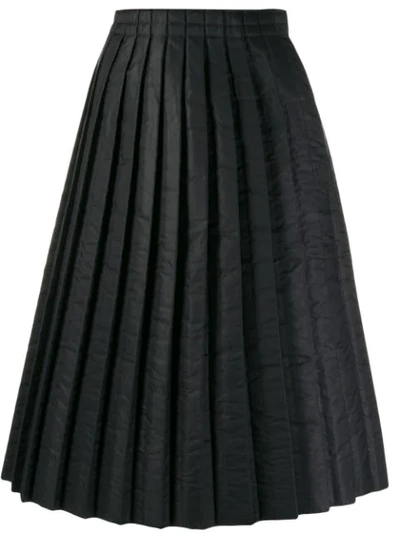 Mm6 Maison Margiela Pleated Padded Technical-fabric Skirt In Black