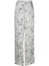 OFF-WHITE PRINTED CREPE TROUSERS