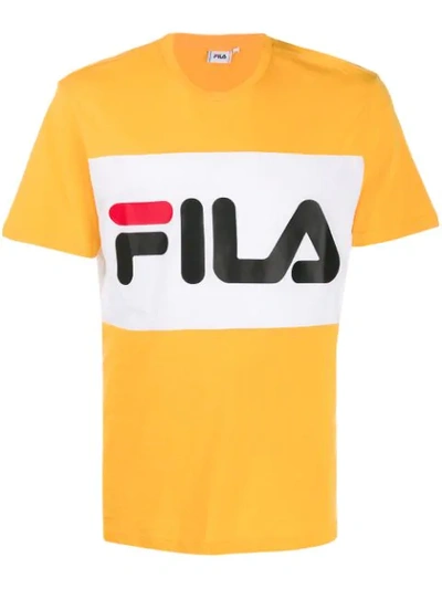 Fila Logo Print T-shirt In Yellow