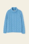 MANSUR GAVRIEL ALPACA WOOL OVERSIZED CABLE KNIT TURTLENECK