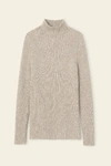 MANSUR GAVRIEL ALPACA SILK RIBBED HIGH NECK SWEATER