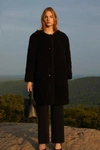 MANSUR GAVRIEL FURRY CASHMERE LONG COLLARLESS COAT