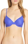 On Gossamer Next To Nothing Micro T-shirt Underwire Bra In Blue Dahlia