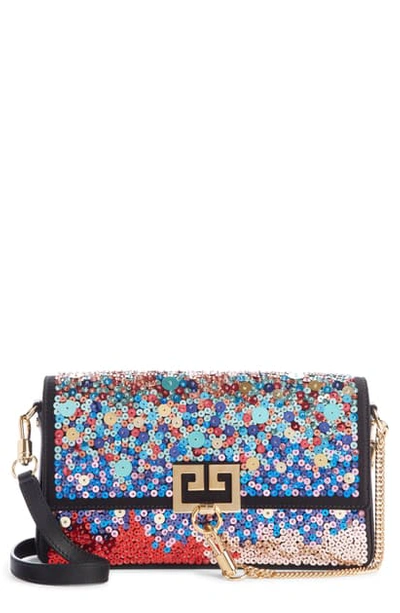 Givenchy Small Charm Rainbow Sequin Shoulder Bag - Black In Black Multi