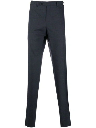 Canali Straight Leg Tailored Trousers In Blue