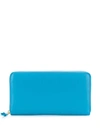 Comme Des Garçons Zip-around Leather Wallet In Blue