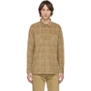 APC A.P.C. BEIGE PLAID CORDUROY TUNDRA SHIRT