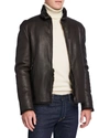 GIORGIO ARMANI MEN'S SHEARLING-LINED LEATHER JACKET,PROD149250141