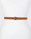 SAINT LAURENT YSL MONOGRAM SUEDE BELT,PROD149880154