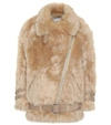 Acne Studios Shearling Aviator Jacket Wheat Beige/cream Beige In Beige