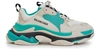 BALENCIAGA TRIPLE S TRAINERS,524039 W09OH WHITE GREEN GREY