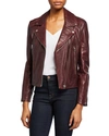 Rag & Bone Mack Leather Moto Jacket In Burgundy